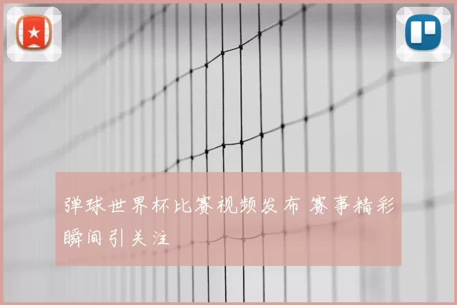 弹球世界杯比赛视频发布 赛事精彩瞬间引关注